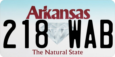 AR license plate 218WAB