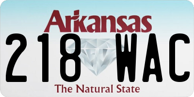 AR license plate 218WAC