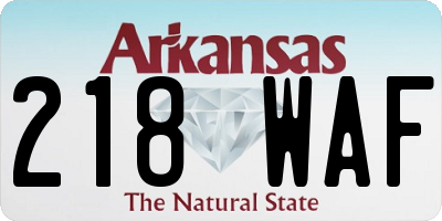 AR license plate 218WAF