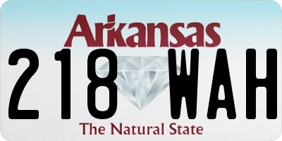 AR license plate 218WAH