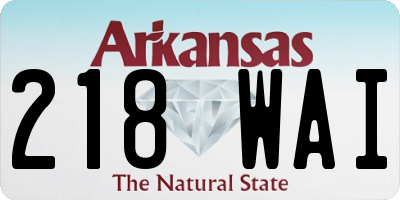 AR license plate 218WAI