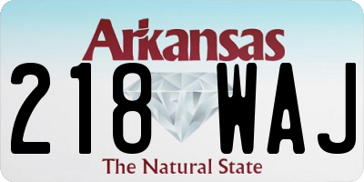 AR license plate 218WAJ