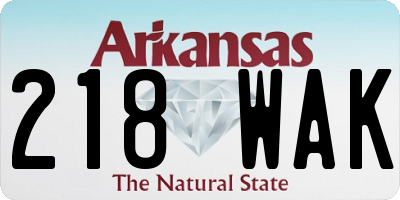 AR license plate 218WAK