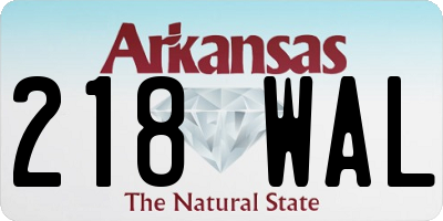 AR license plate 218WAL