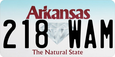 AR license plate 218WAM