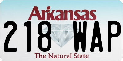 AR license plate 218WAP