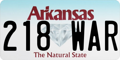 AR license plate 218WAR