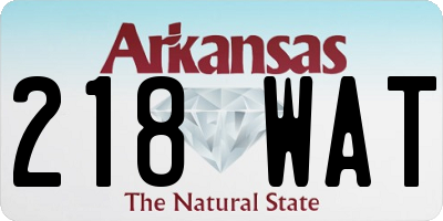 AR license plate 218WAT
