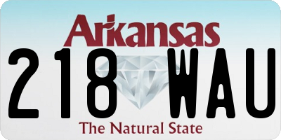 AR license plate 218WAU