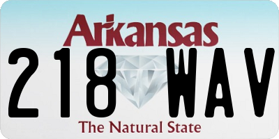 AR license plate 218WAV