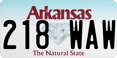 AR license plate 218WAW