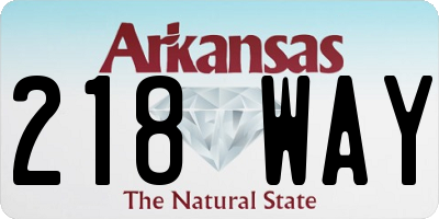 AR license plate 218WAY