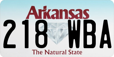 AR license plate 218WBA