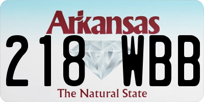 AR license plate 218WBB