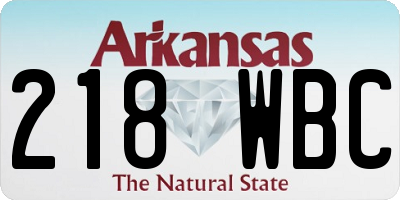 AR license plate 218WBC