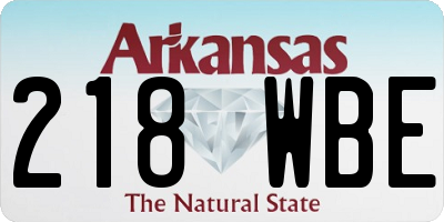 AR license plate 218WBE