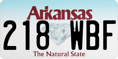 AR license plate 218WBF