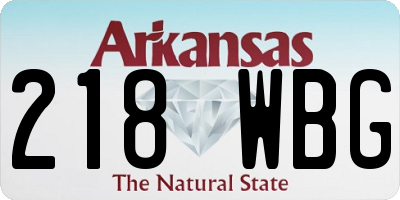 AR license plate 218WBG