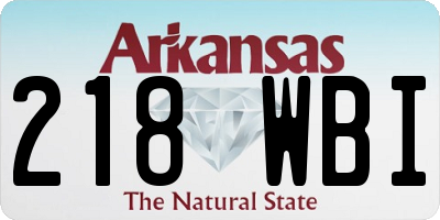 AR license plate 218WBI