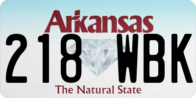 AR license plate 218WBK