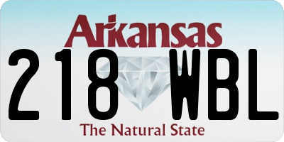 AR license plate 218WBL