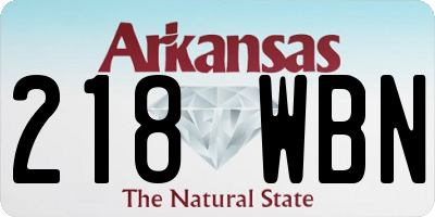 AR license plate 218WBN