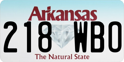 AR license plate 218WBO