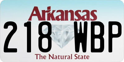 AR license plate 218WBP