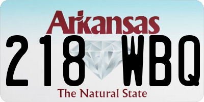 AR license plate 218WBQ