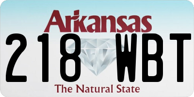 AR license plate 218WBT