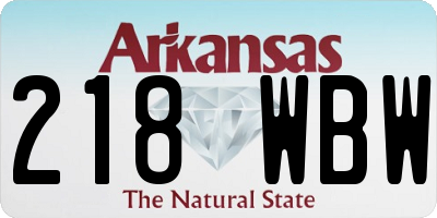 AR license plate 218WBW