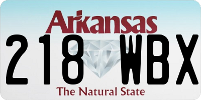 AR license plate 218WBX