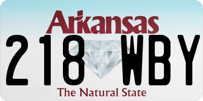 AR license plate 218WBY