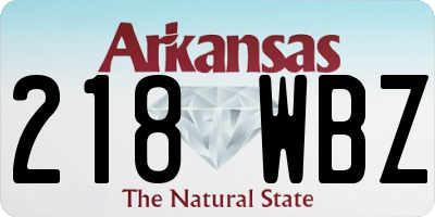 AR license plate 218WBZ