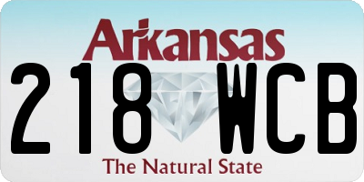 AR license plate 218WCB