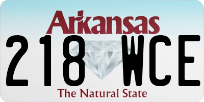 AR license plate 218WCE