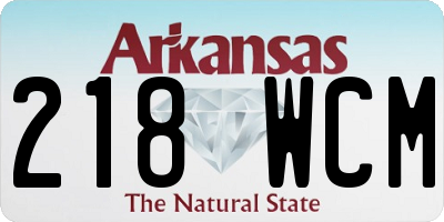 AR license plate 218WCM