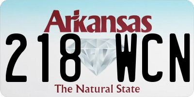 AR license plate 218WCN