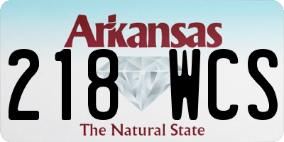 AR license plate 218WCS