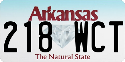 AR license plate 218WCT