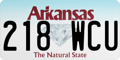AR license plate 218WCU