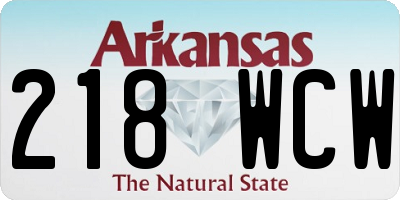 AR license plate 218WCW