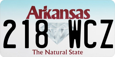 AR license plate 218WCZ
