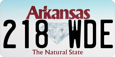 AR license plate 218WDE