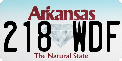AR license plate 218WDF