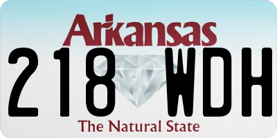 AR license plate 218WDH
