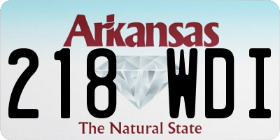AR license plate 218WDI