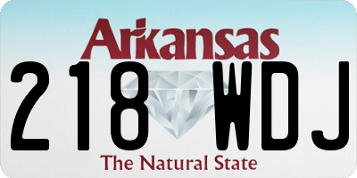 AR license plate 218WDJ