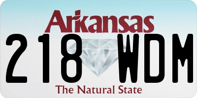 AR license plate 218WDM