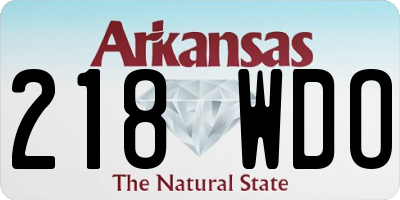 AR license plate 218WDO